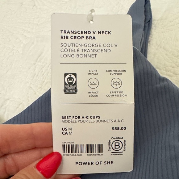 Athleta Women's Slate Blue crop bra and 7/8 tights set - Picture 3 of 6